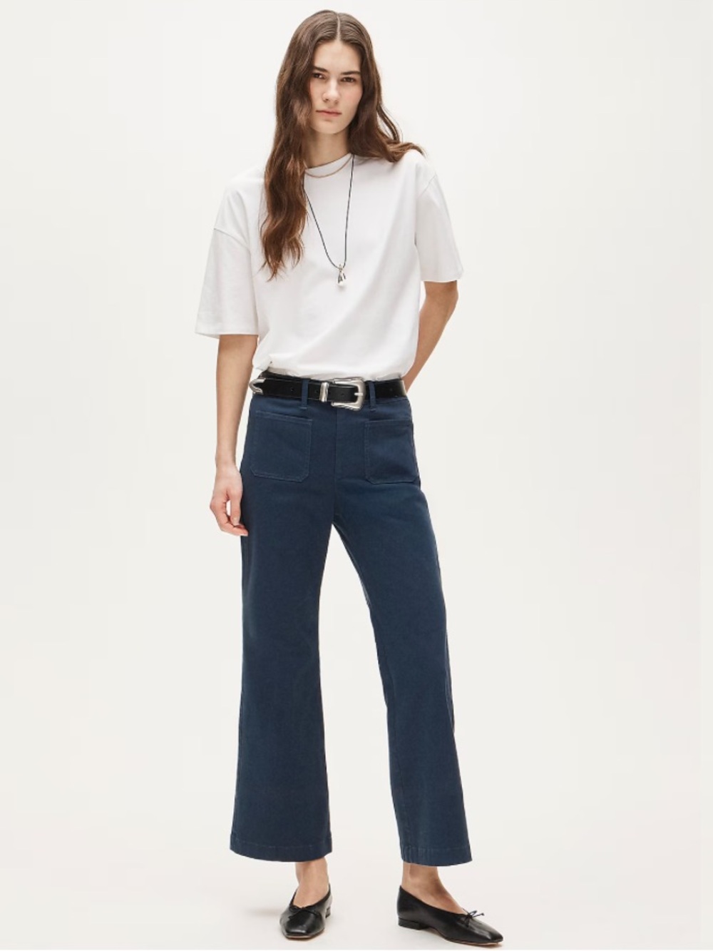 J. Crew Charley kickout cropped pant in chino - Ocean Navy